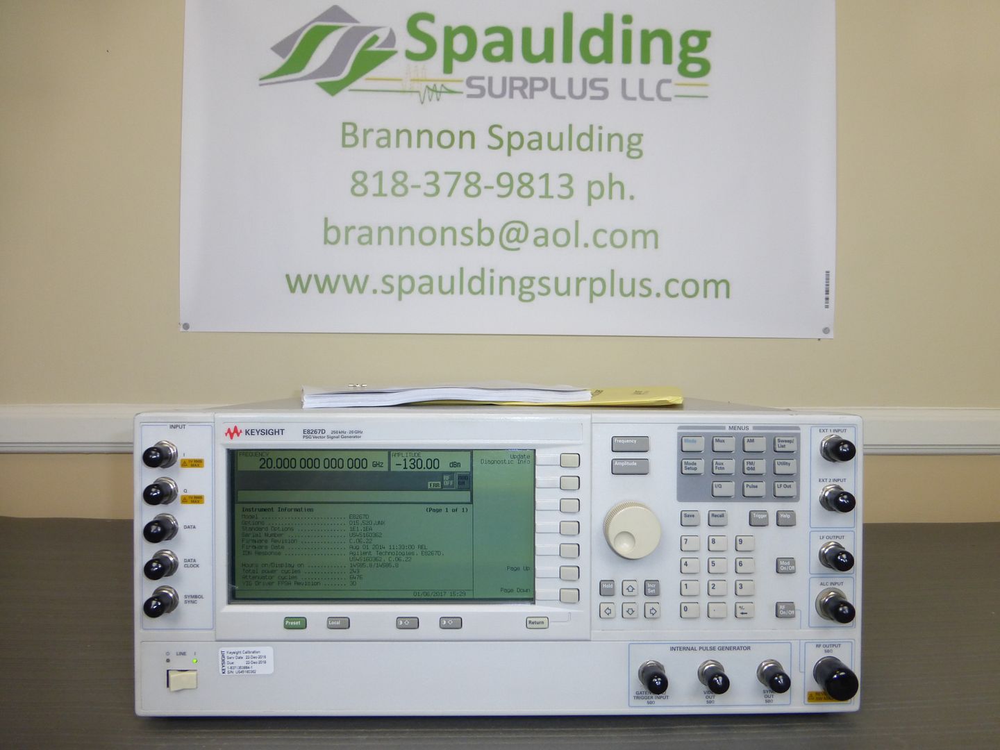 Keysight / Agilent E8267D 250 kHz to 20 GHz PSG Vector Signal Generator CAL'D eBay